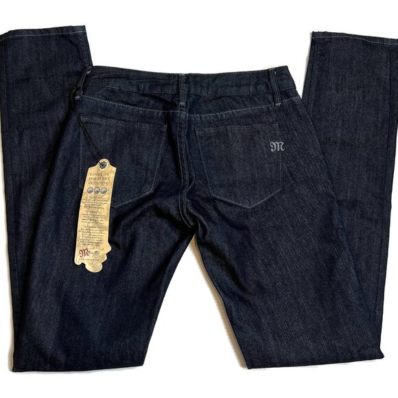 Miss Me Nicole 5 Pocket 26 x 31 Low Rise Skinny Jeans 5 Pocket Dark Blue New - Picture 8 of 9